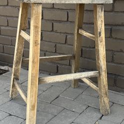 Weathered 24” Walnut Saddle Seat Stool