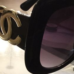 Black And Gold Chanel sunglasses