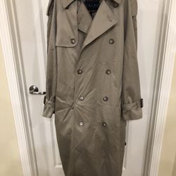 Mens Ralph Lauren Khaki Long Double Breasted Trench Coat 