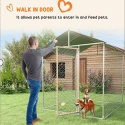 Brand New 6.6x.6.6x7.8 Large Dog Kennel Galvanized Steel Waterproof Shaded TARP New Dog Cage 