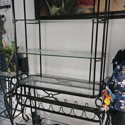 Wine Storage With Glass Shelves 