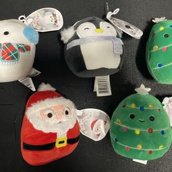 5” Squishmallows - Christmas, Set Of 5