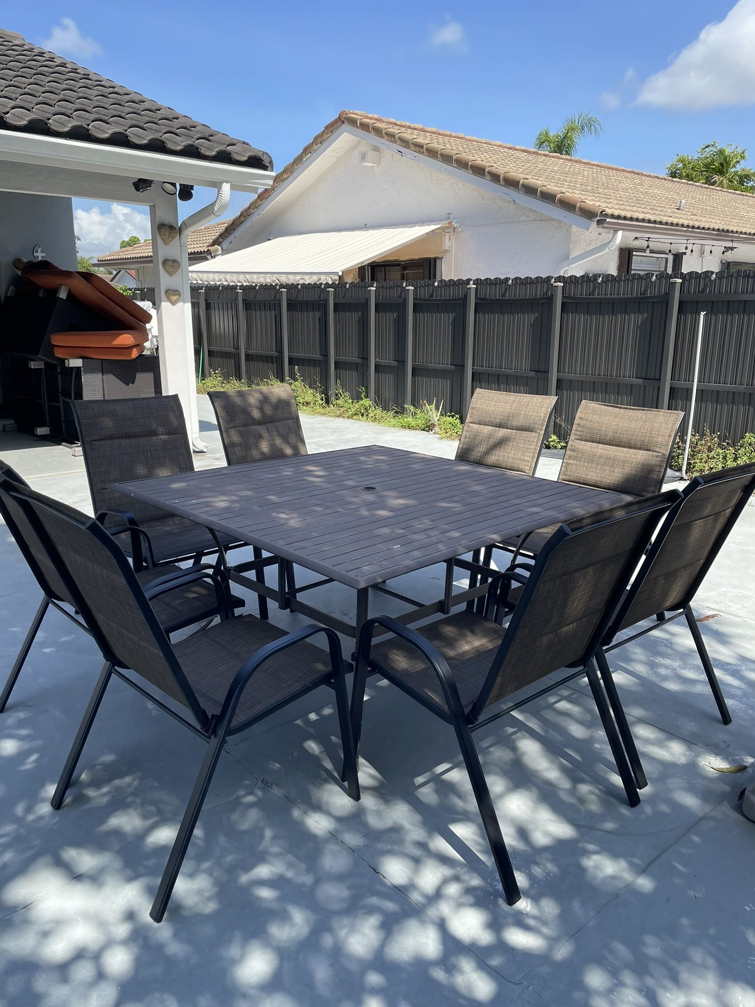 Panama Jack Island Breeze Slatted Table With 8 Chairs