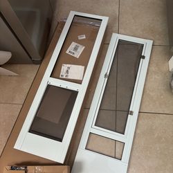 Sliding screen pet door