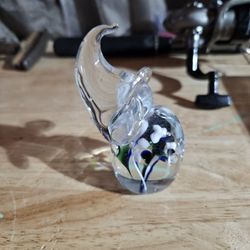 Glass Elephant Paper Weight 