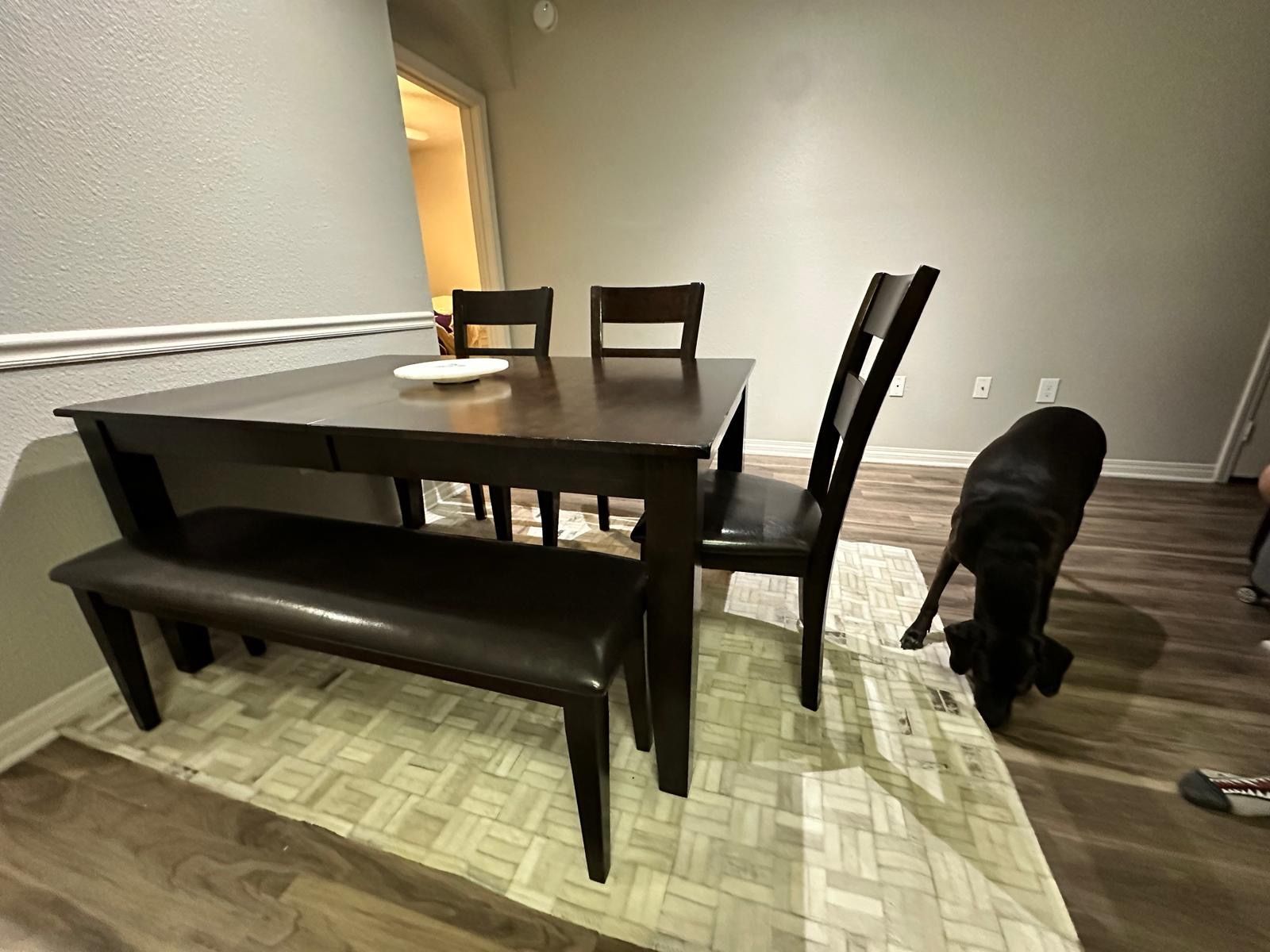 Kitchen Dinette Set -4 Chairs + Bench