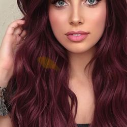 KooKaStyle Invisible Wire Hair Extensions with Transparent Wire Adjustable Size 4 Secure Clips Long Wavy Secret Hairpiece (20 Inch, Burgundy) I