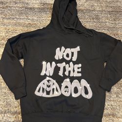 MOOD SWINGS "Not In The Mood" Graphic Black Fleece Hoodie Men's Size L