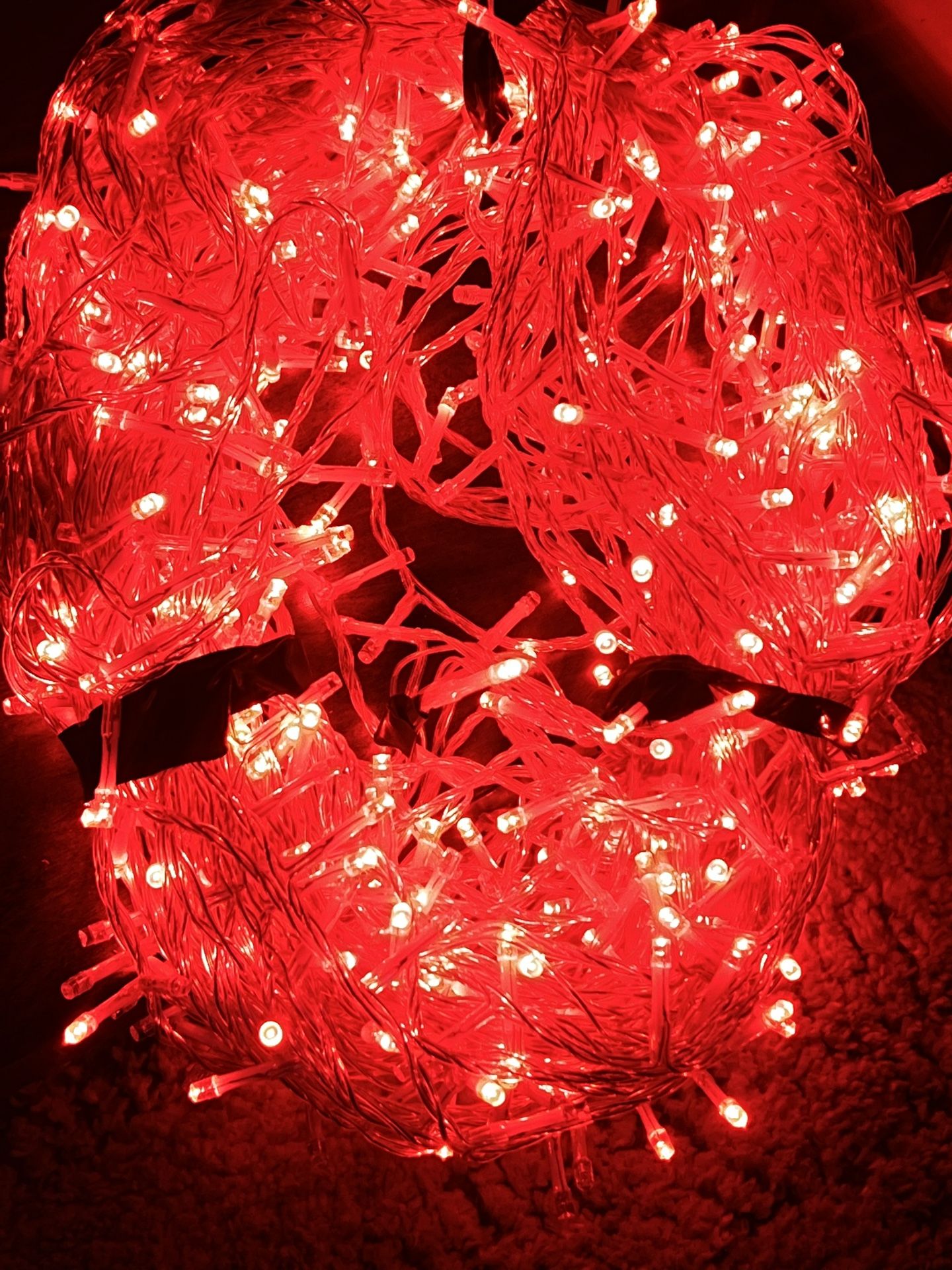 Christmas lights red with different modes solid, flickering, flashing,etc.