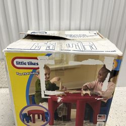 Little Tikes Toddler Table (Red) And 2 Chairs (Blue) Set 2-6 Years - Made In USA - Like New