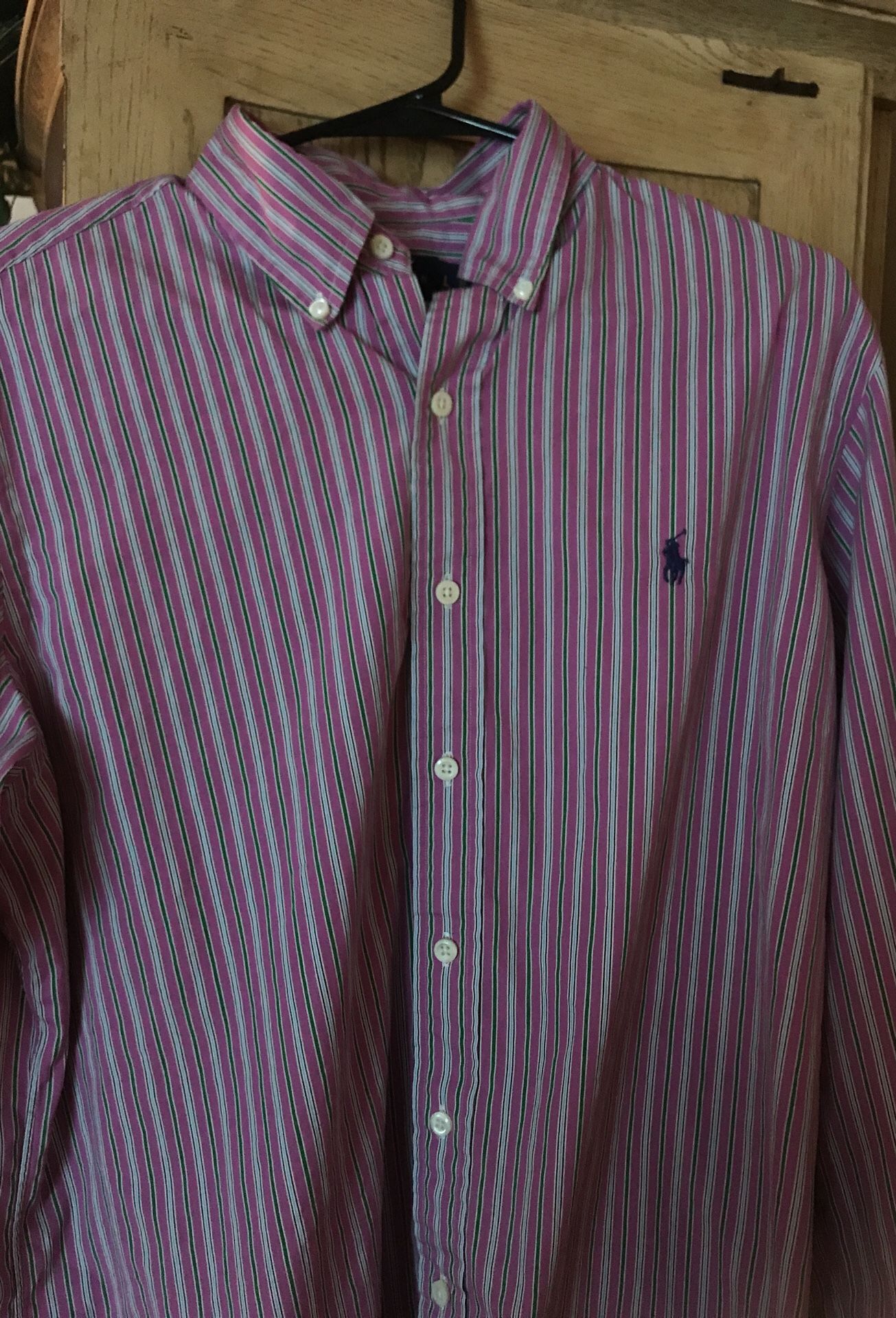 Ralph Lauren Long sleeve large pink and gray