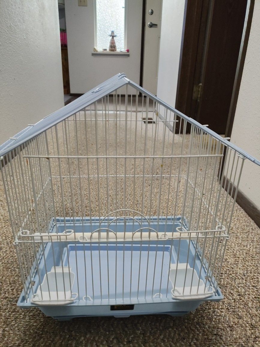 Bird Travel/Vet Cage With Food/ Water Dishes