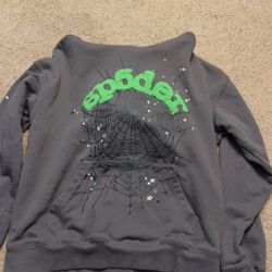 Green And Grey Sp5der Hoodie 