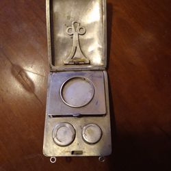 Vintage Sterling Silver Compact ,Dance Coin Purse