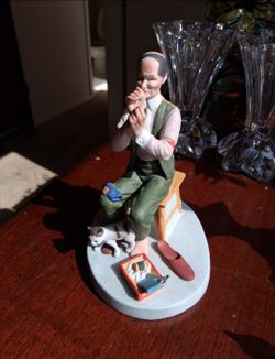 Norman Rockwell Porcelain Figurine 'Man Threading a Needle'