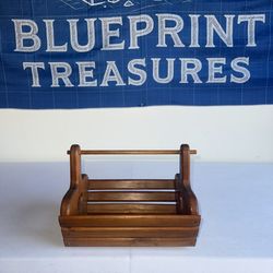 🪵❤️ Handcrafted Wooden Country-Style Carry Basket – Signed by Paul Adkins