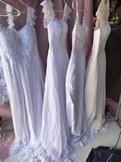 Lot of 4 White Lace Bridal Gowns
