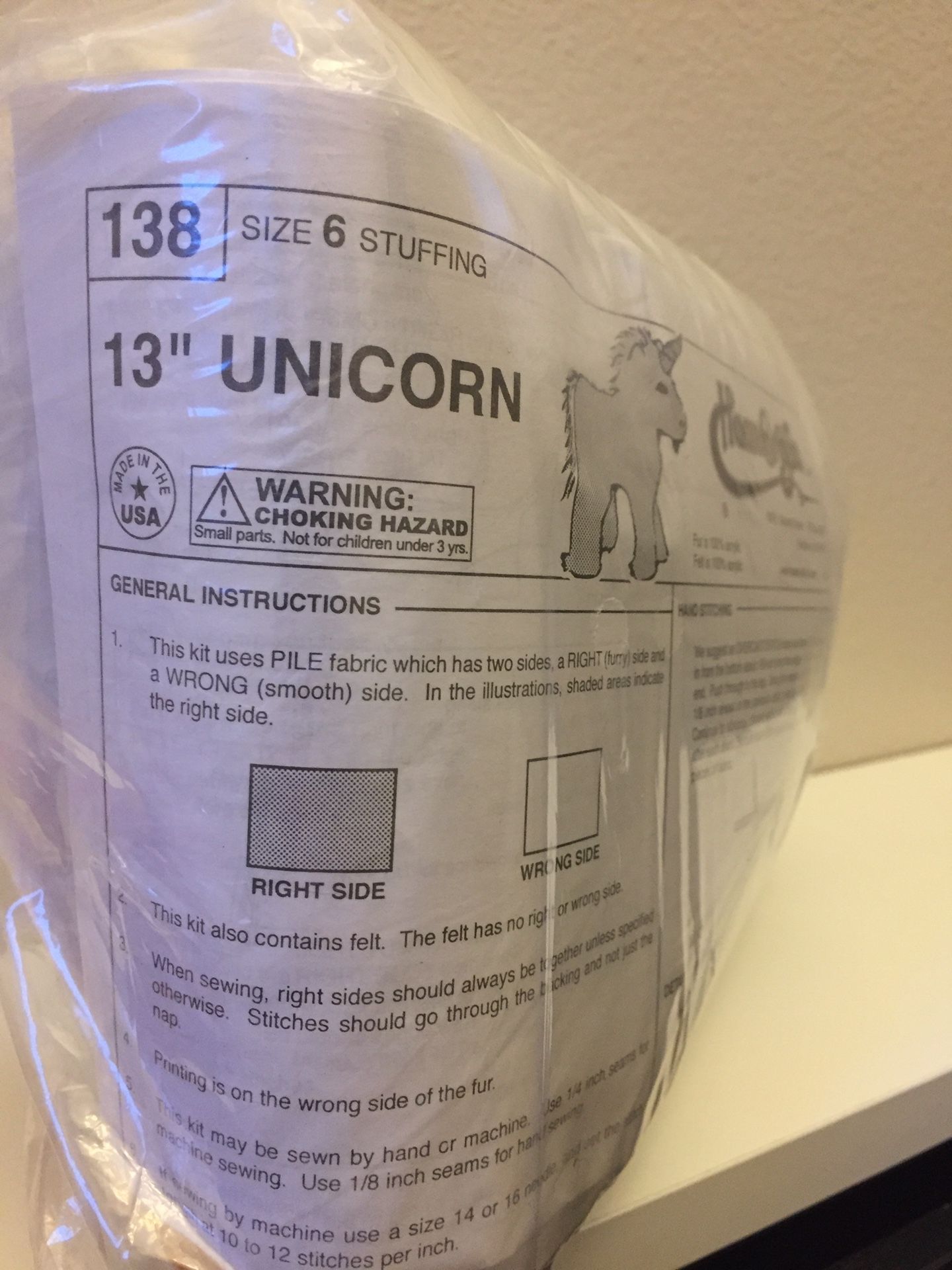 Haan Crafts Learn to Sew Kit - 13" Unicorn Stuffie - NEW!