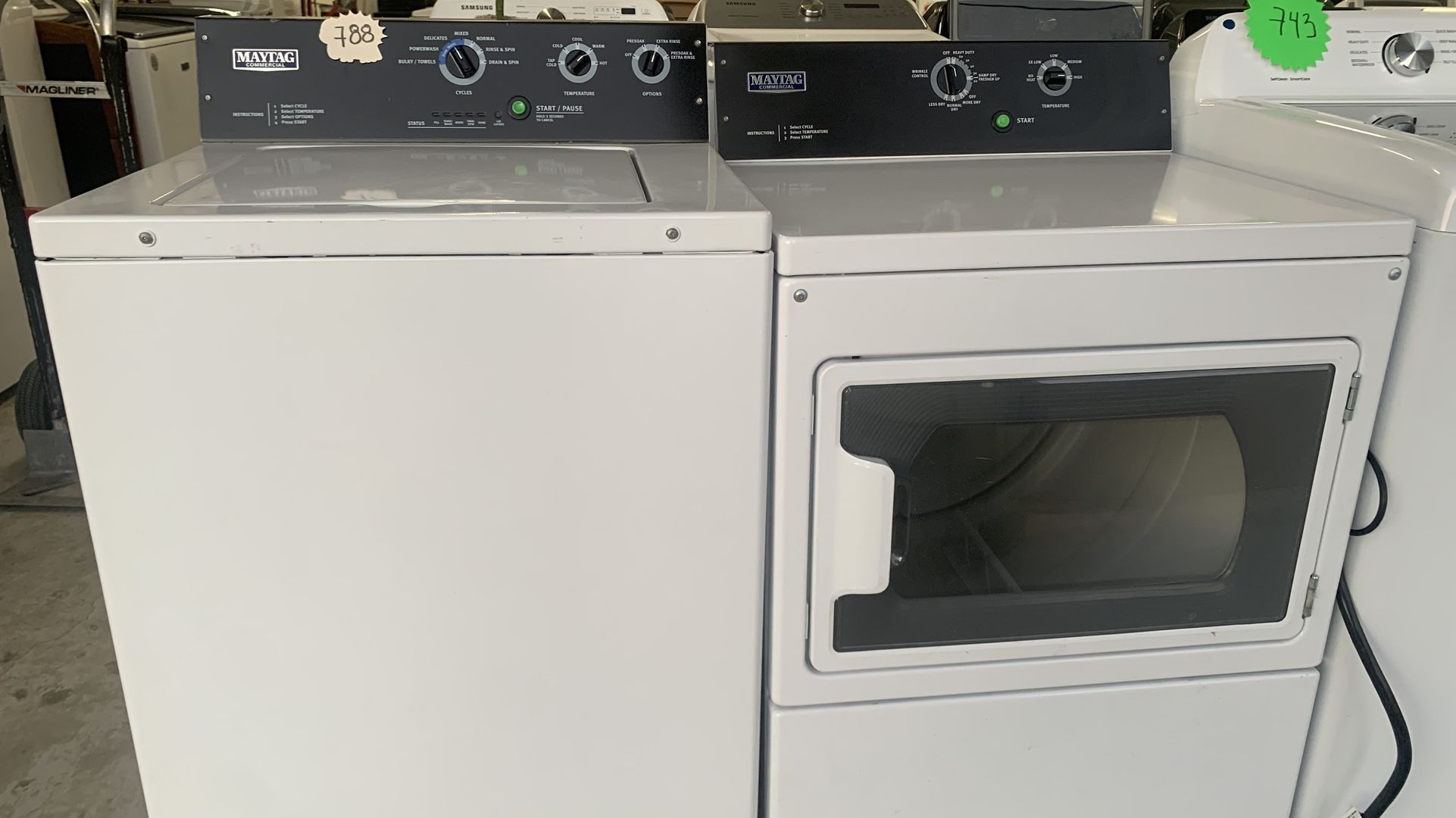 COMMERCIAL WASHER AND DRYER