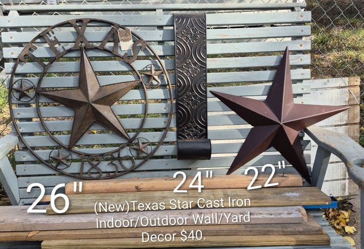 (New)TEXAS STAR 3-PIECE CAST IRON WALL/YARD SET $30.00