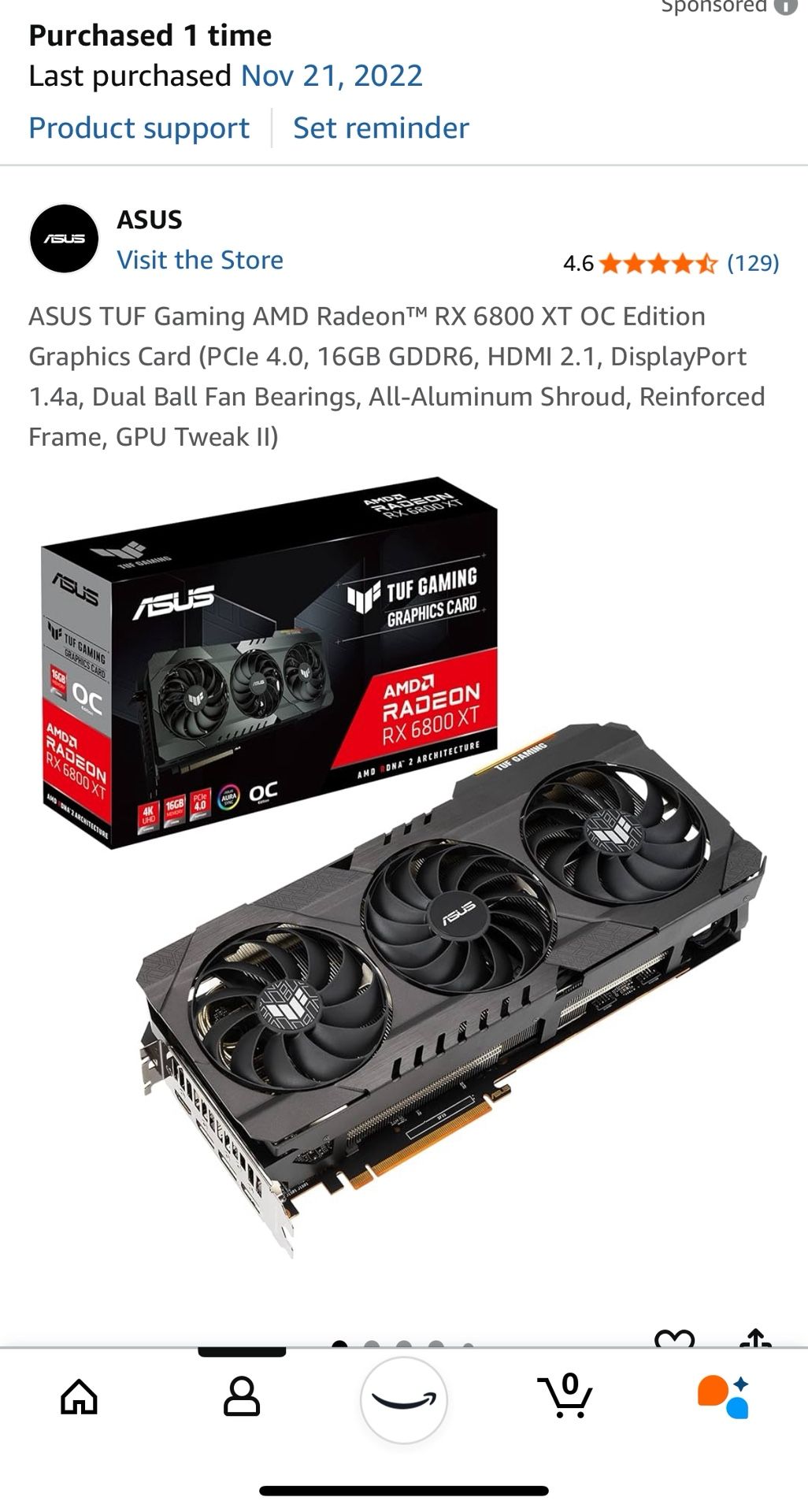 ASUS TUF Gaming AMD 6800XT OC Edition 