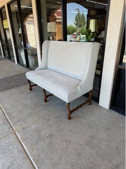 Modern, light gray, high back settee, loveseat or bench ~ 2 available
