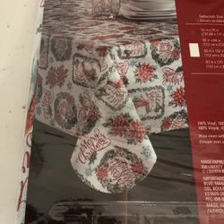 Vinyl Snowman Tablecloth