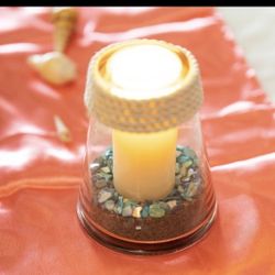 12 Beach Theme Votives With Remote