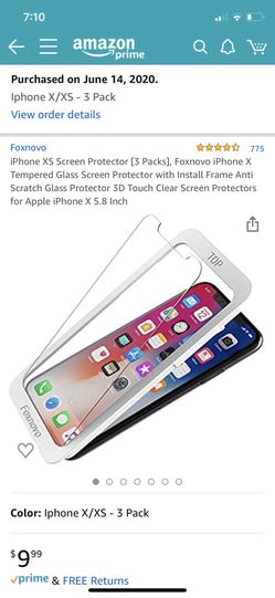New 3 pack screen protector for iPhone X-XS with install frame