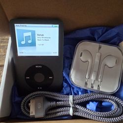 Apple iPod Classic Black 120gb With New Battery And New Front Plate 