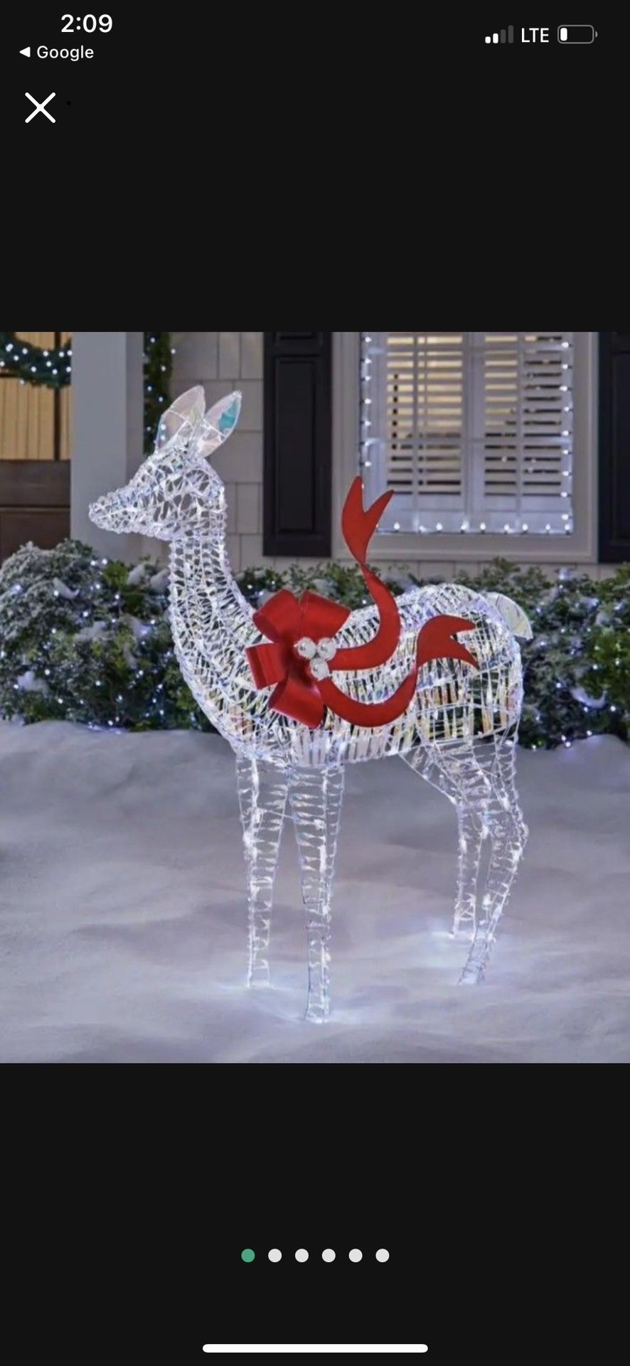 4 Ft Iridescent Reindeer Holiday Yard Decoration