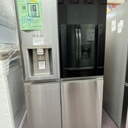 Refrigerator, 36’ Side By Side Fridge With Water And Ice 