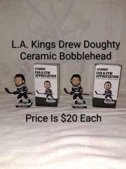 2 Brand New Open Box L.A. kings Drew Doughty Ceramic Bobbleheads (Price Is $20 Each)