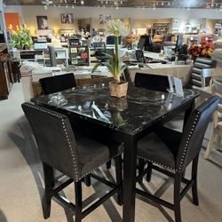 Black 5PC Counter Height Dining Room Set 