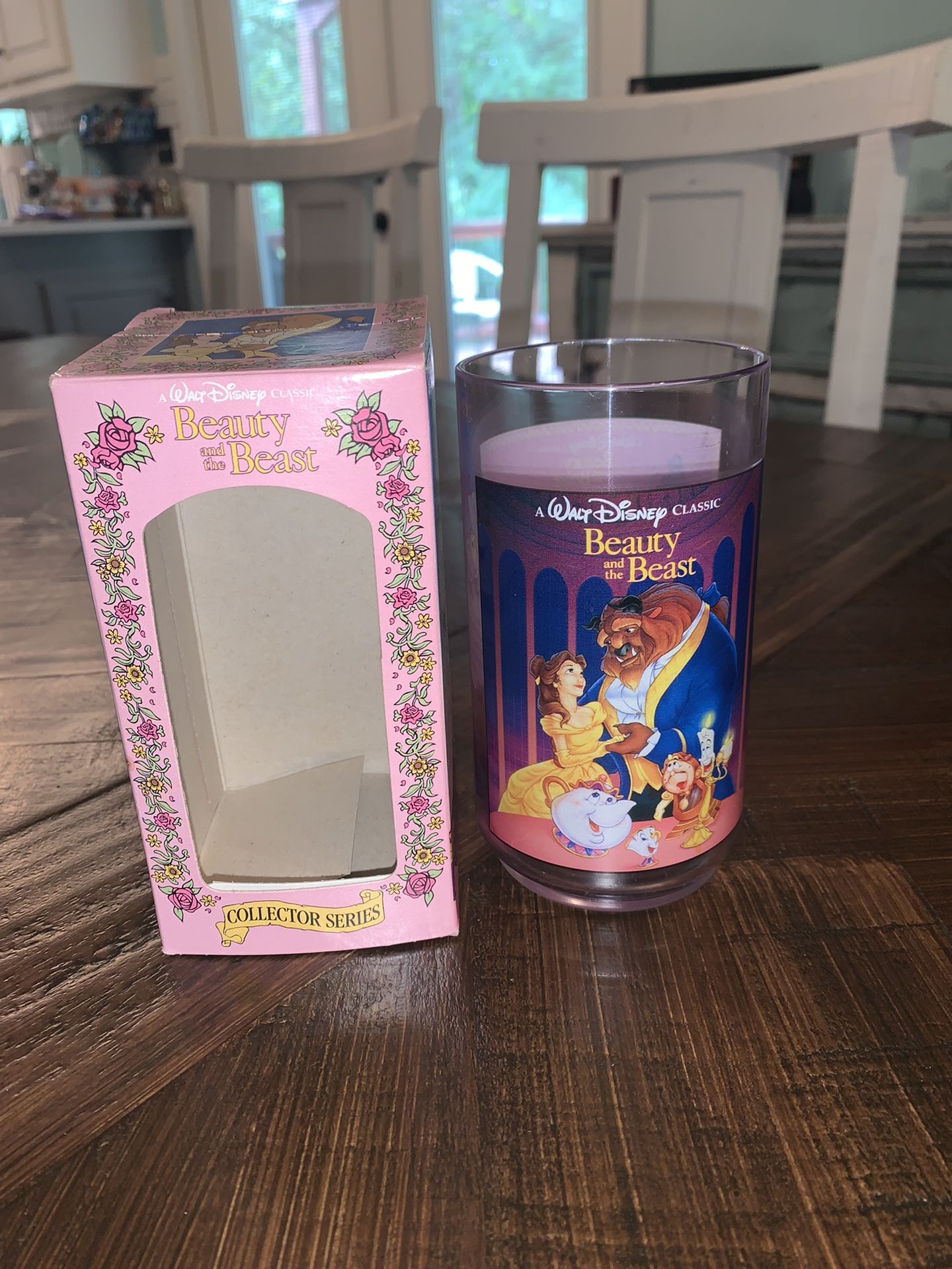 1994 Vintage Walt Disney Collector Series Beauty and the Beast Burger King Glass Cup