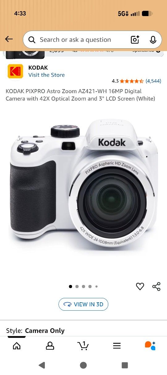 Kodak Pixpro AZ421 Digital Camera (White)