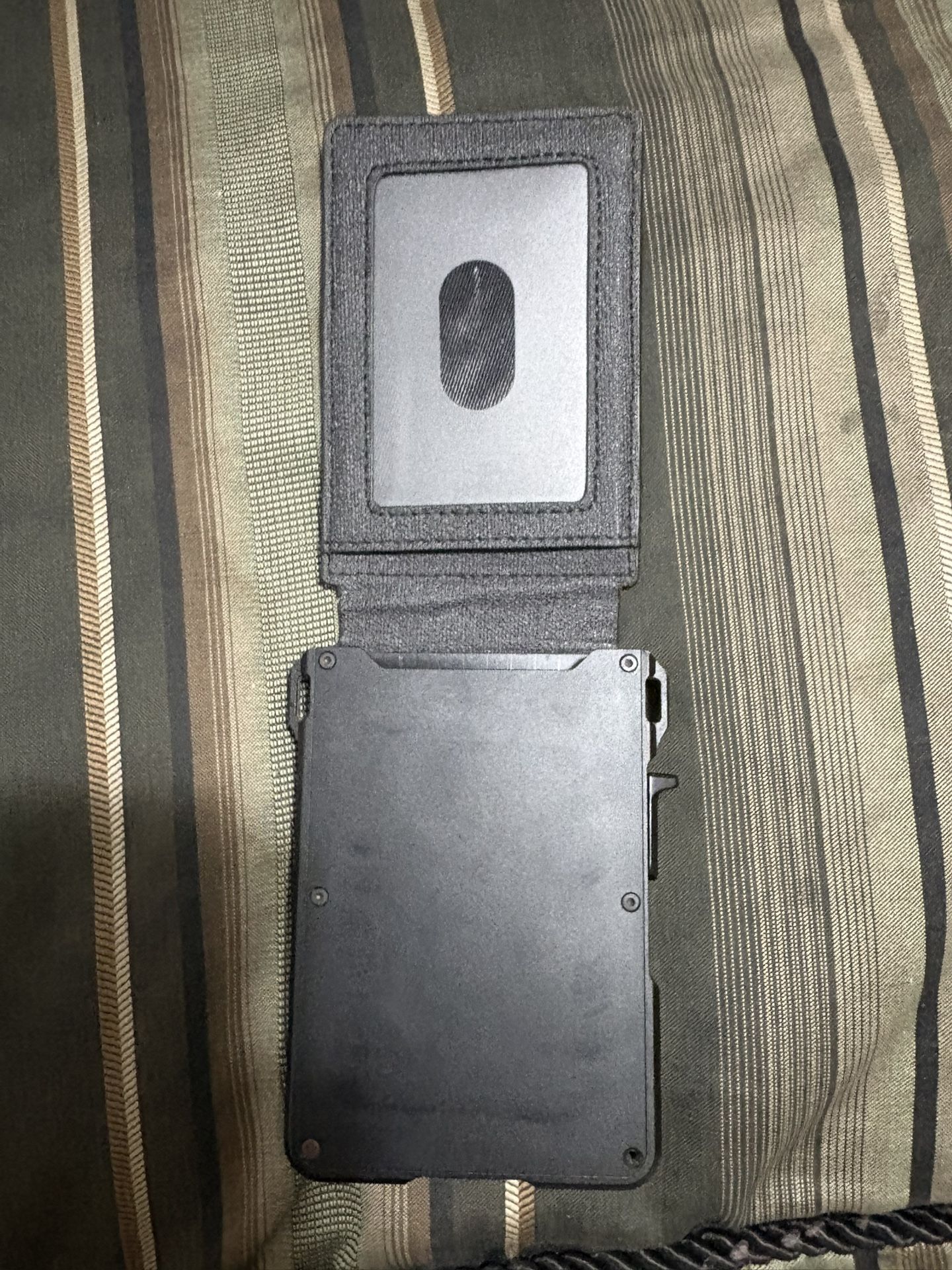 Wallet Credit Card And Id Holder, RFID, Denim, Black, Magnetic Closure, New