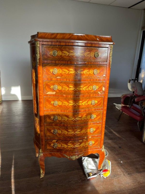 French Antique Dresser With Gold Accents