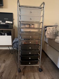 Rolling cart with nail supplies