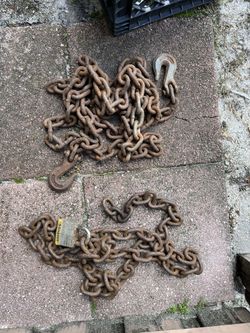 Heavy Duty Trucker Chain, Two Pieces Tow Chain No Key For The Lock