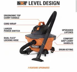 RIDGID 6 Gallon 3.5 Peak HP NXT Wet/Dry Vac HD0600 - New (Open Box)