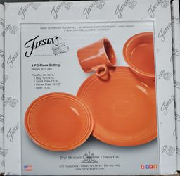 2 Fiestaware "Poppy" 4 PC Place Settings.
