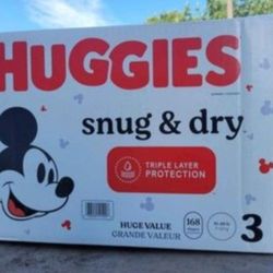 Huggies  Size 3 Huge Value Size Box 168 Count New