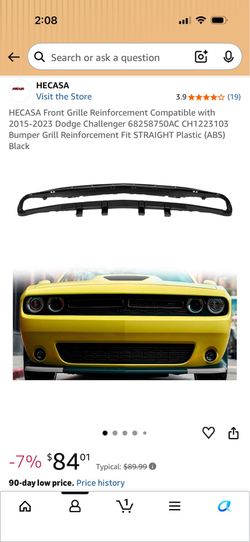 Dodge Challenger 2019 sxt front top and bottom grills and support