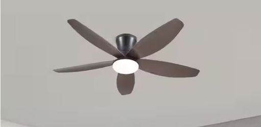 36 in. Indoor/Outdoor Flush Mount Modern Black Ceiling Fan With 3 Color LED Light and Remote