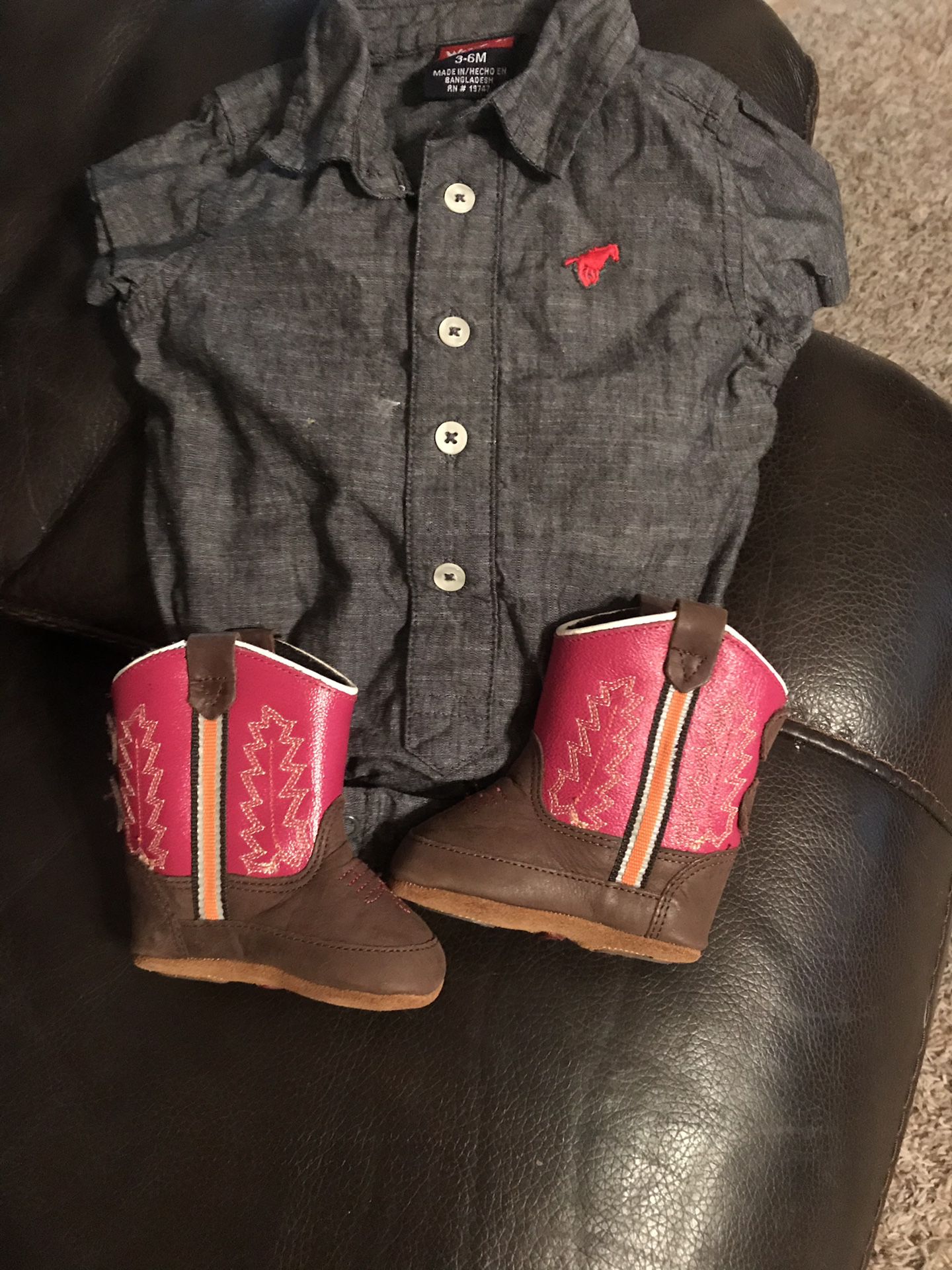 Western onesie and cowgirl boots