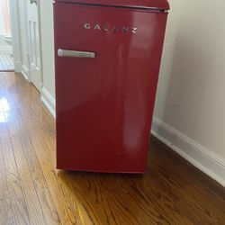 galanz red retro mini fridge