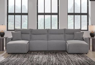Ashley ModMax II Next-Gen NuvellaTM Performance Fabric Dual Power Reclining Modular Sectional