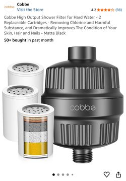 High Output Shower Filter for Hard Water - 2 Replaceable Cartridges