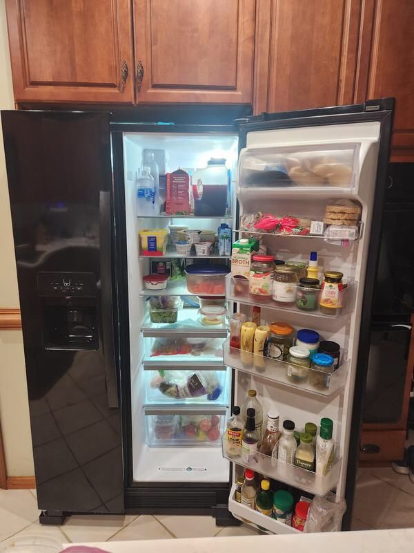 Black Side by side refrigerator